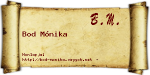 Bod Mónika névjegykártya